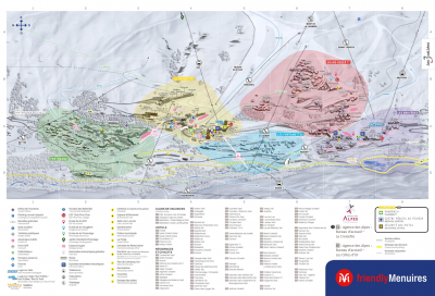 Map Les Menuires resort ski
